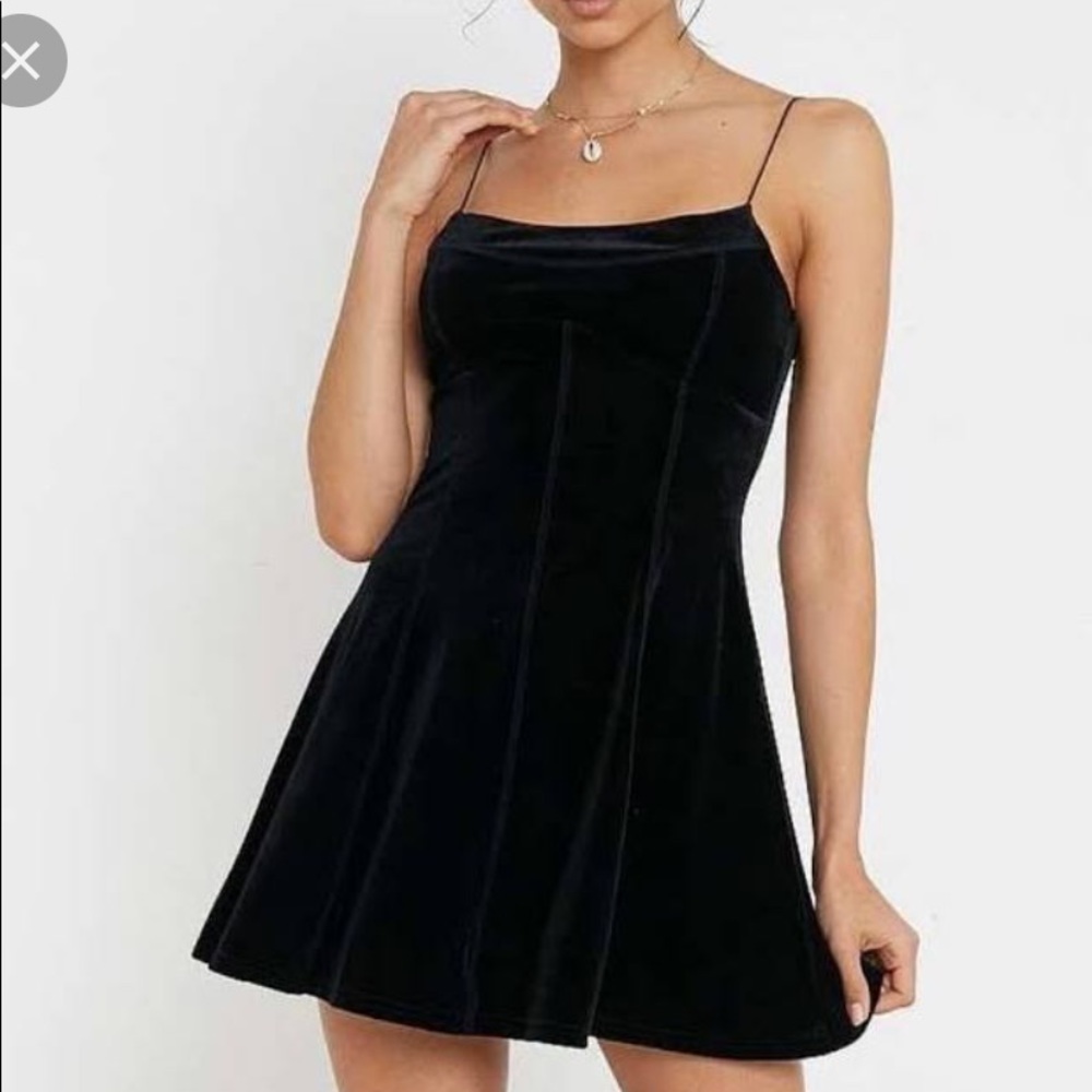 Urban Outfitters Black Velvet Dress Size XS